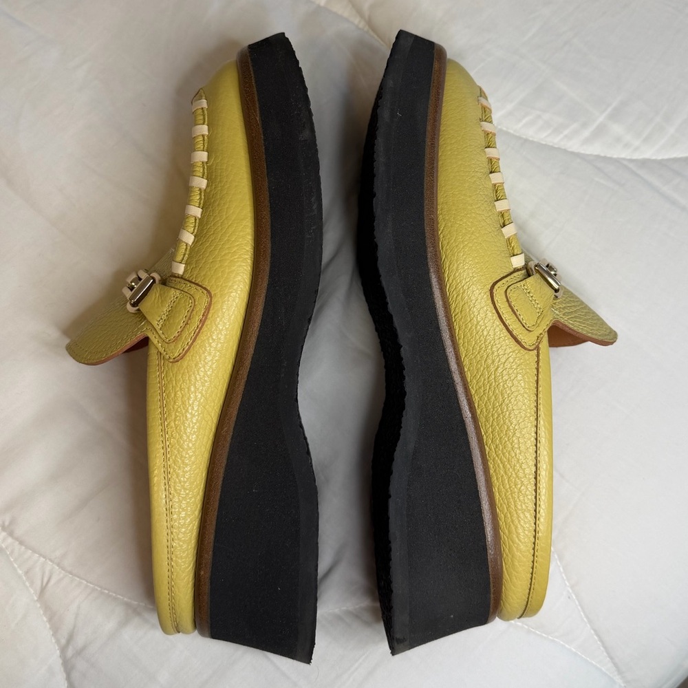 Labucq Koko Moc Loafer Mules Women’s Size 38 Salvia Green Leather w/ Whipstitch - Picture 7 of 8